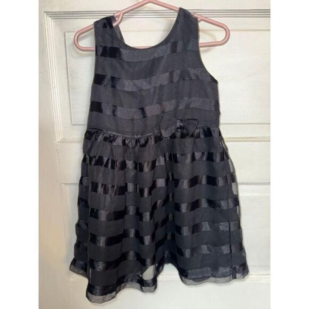 Baby Gap Black Striped Special Occasion Dress with Button Back  size 3‎ years